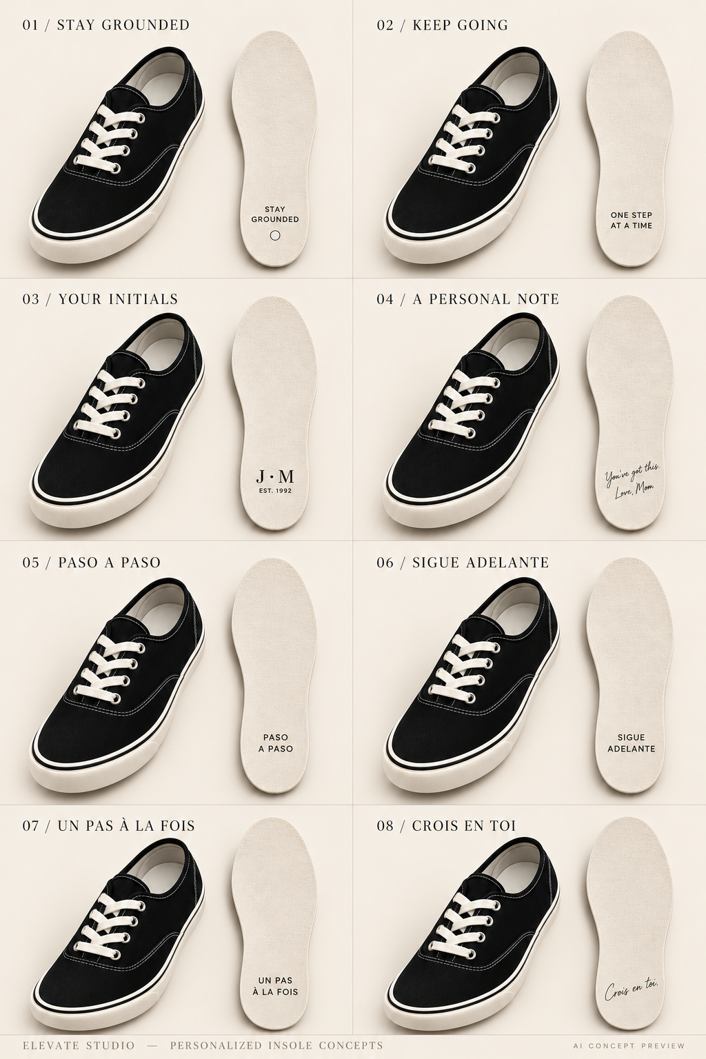 Black canvas sneaker concept