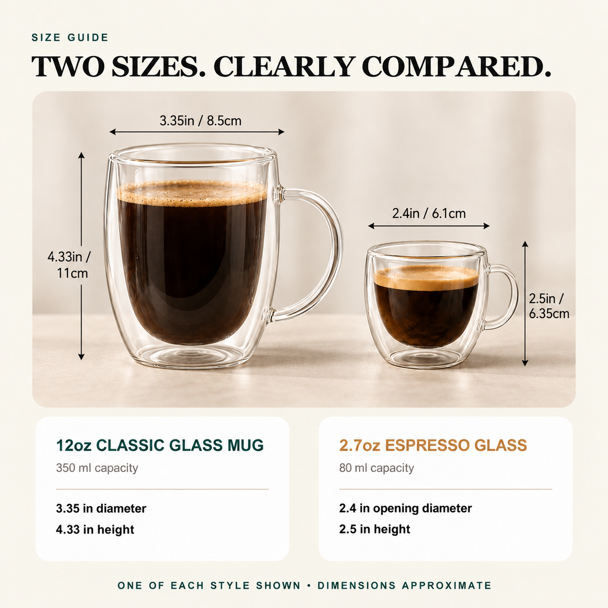 8-Piece Classic Double-Wall Glass Drinkware Set