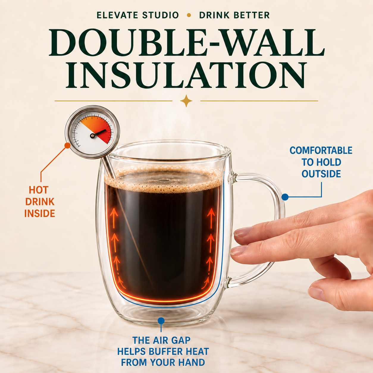 8-Piece Classic Double-Wall Glass Drinkware Set