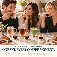 8-Piece Classic Double-Wall Glass Drinkware Set