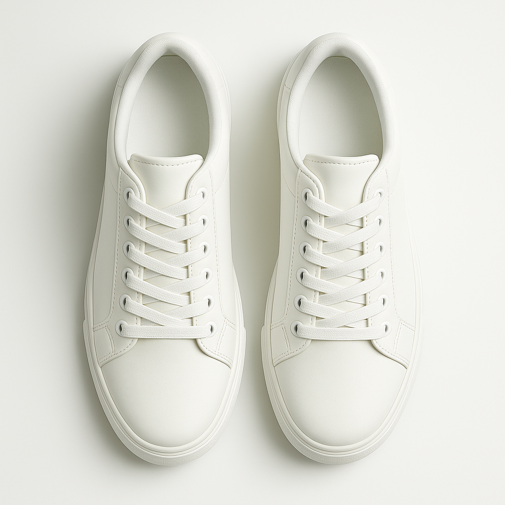 Men's White Leather Low Top Casual Walking Sneakers Tennis Shoes