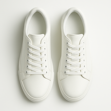 Men's White Leather Low Top Casual Walking Sneakers Tennis Shoes