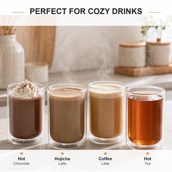 Double Wall Hot Chocolate Glass Cups - Set of 2 or 4 - view 3