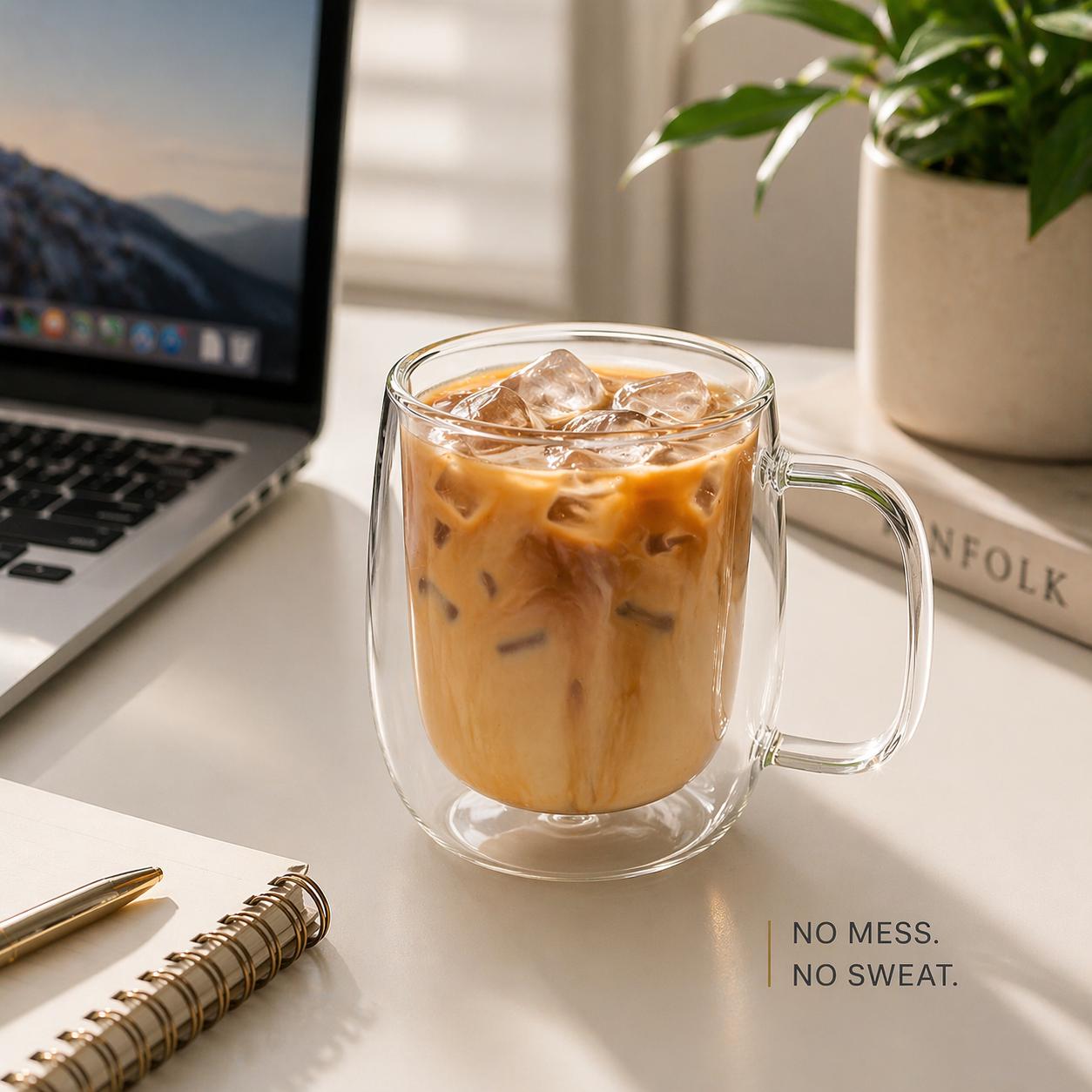 Modern Double Wall Glass Mug - 12oz - view 4
