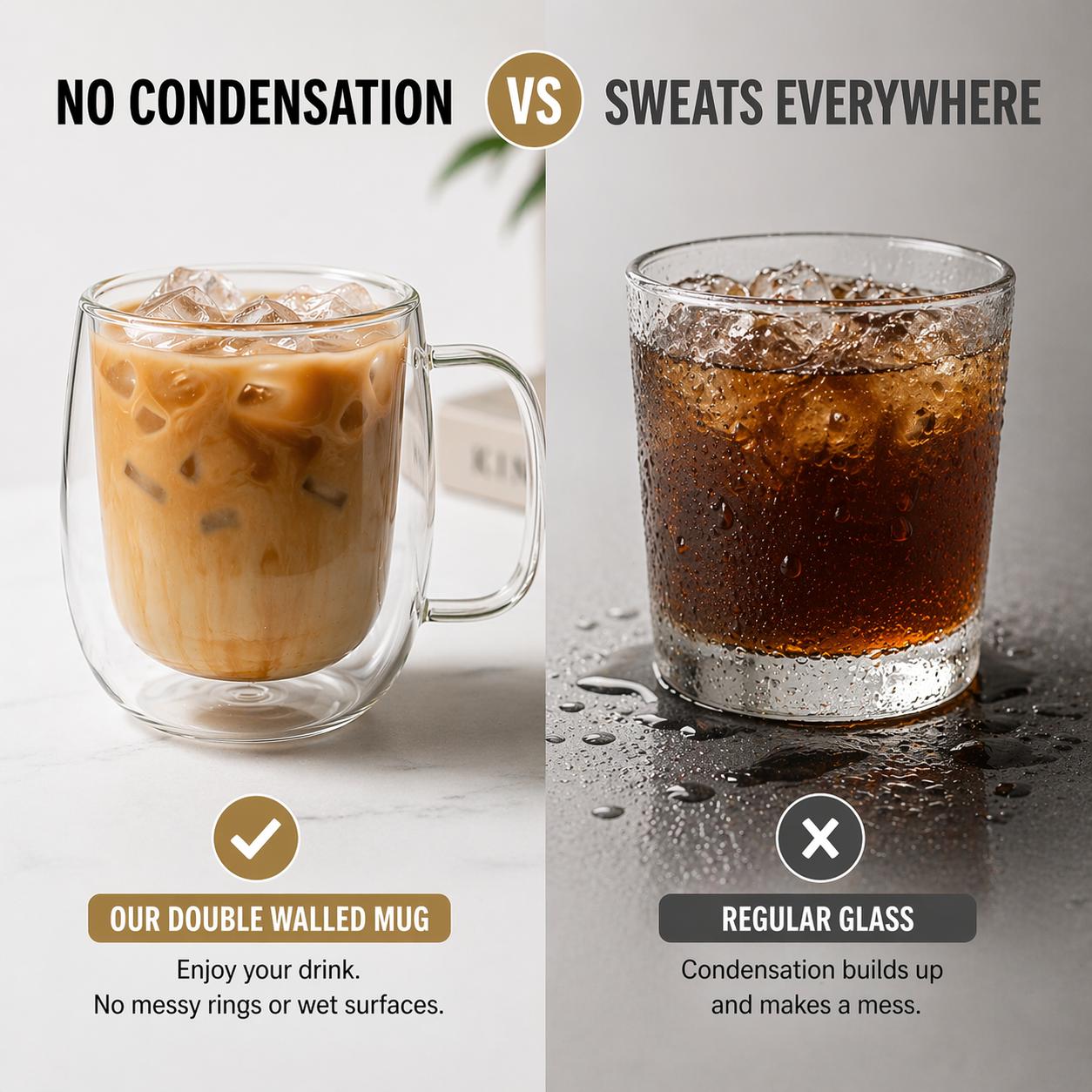 Modern Double Wall Glass Mug - 12oz - view 2
