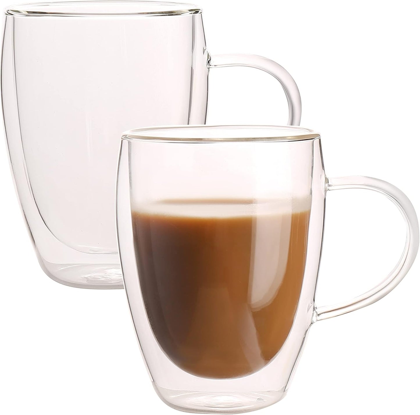 Double Wall Glass Mug - 12oz - 4 Mugs Set