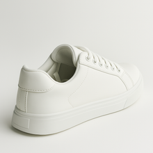 Men's White Leather Low Top Casual Walking Sneakers Tennis Shoes