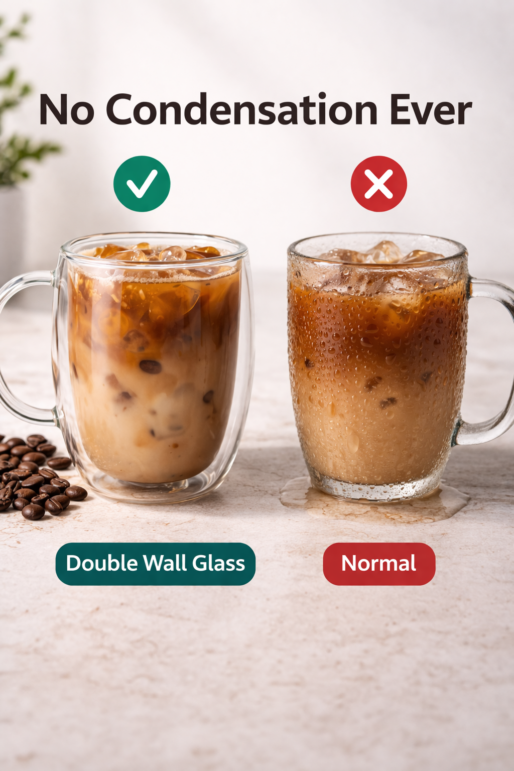 Classic Double Wall Glass Coffee Starter Set – Insulated Mugs & Espresso Cups (No Sweat)