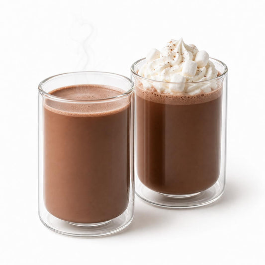 Double Wall Hot Chocolate Glass Cups - Set of 2 or 4