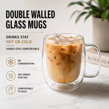 Modern Double Wall Glass Mug - 12oz