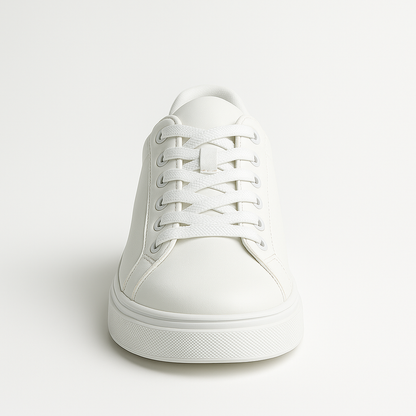 Men's White Leather Low Top Casual Walking Sneakers Tennis Shoes