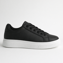 Men's Black Leather Low Top Casual Walking Sneakers Tennis Shoes