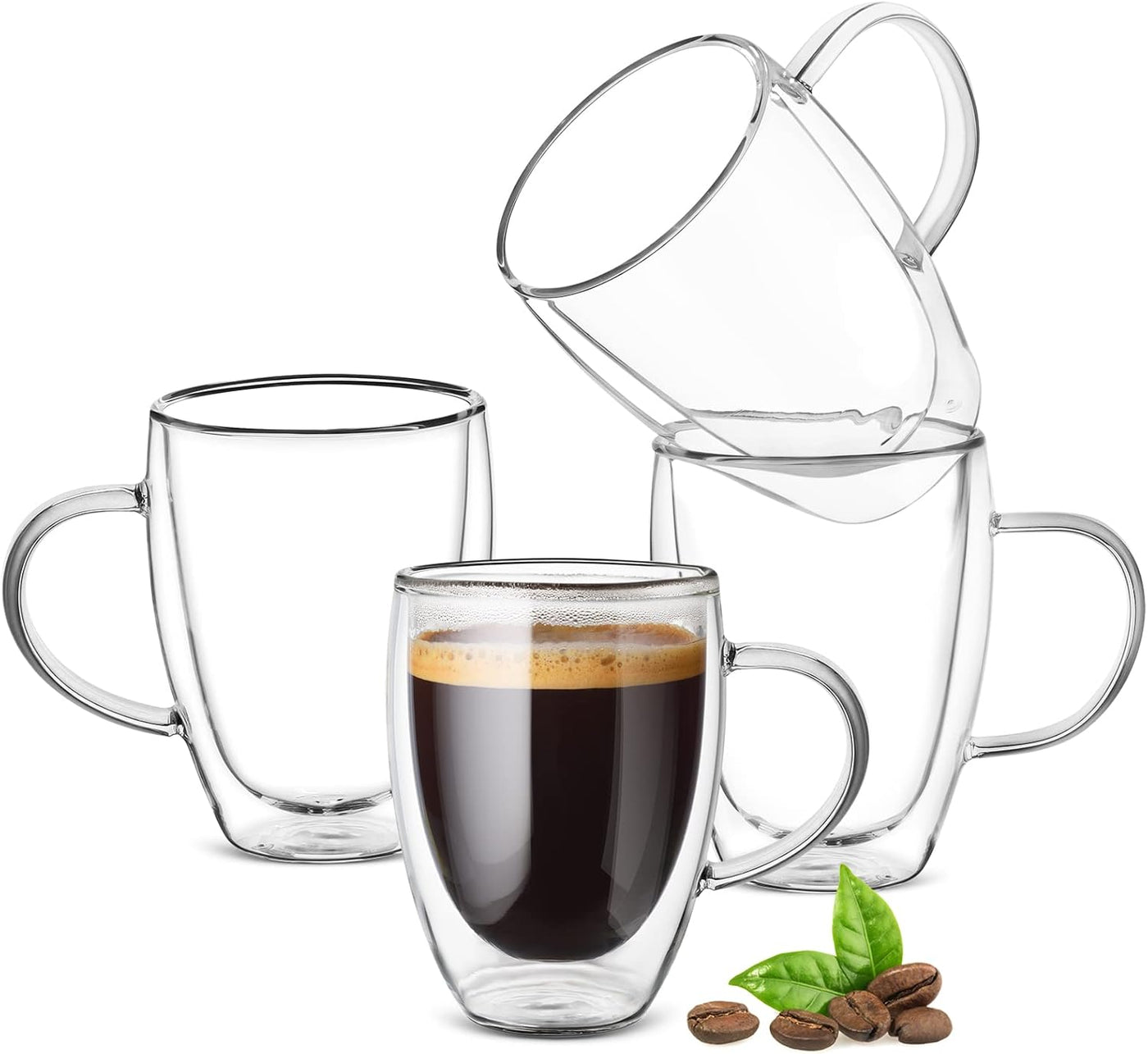 Double Wall Glass Mug - 12oz - 4 Piece Set - view 2