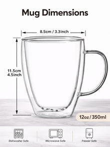 Classic Double Wall Glass Mug - 12oz - view 9