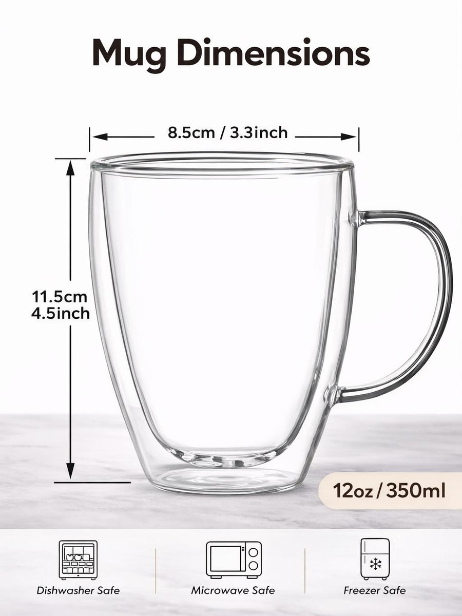Classic Double Wall Glass Mug - 12oz - view 9
