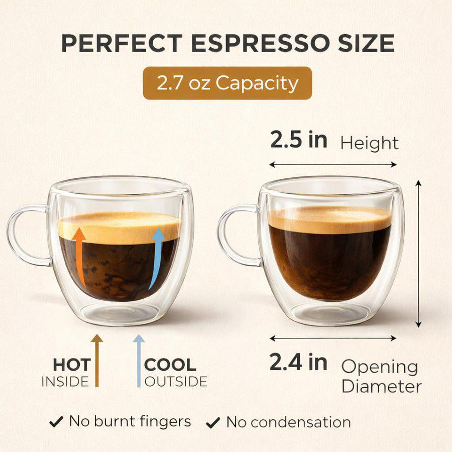 Double Wall Espresso Cups - 2.7oz - view 3
