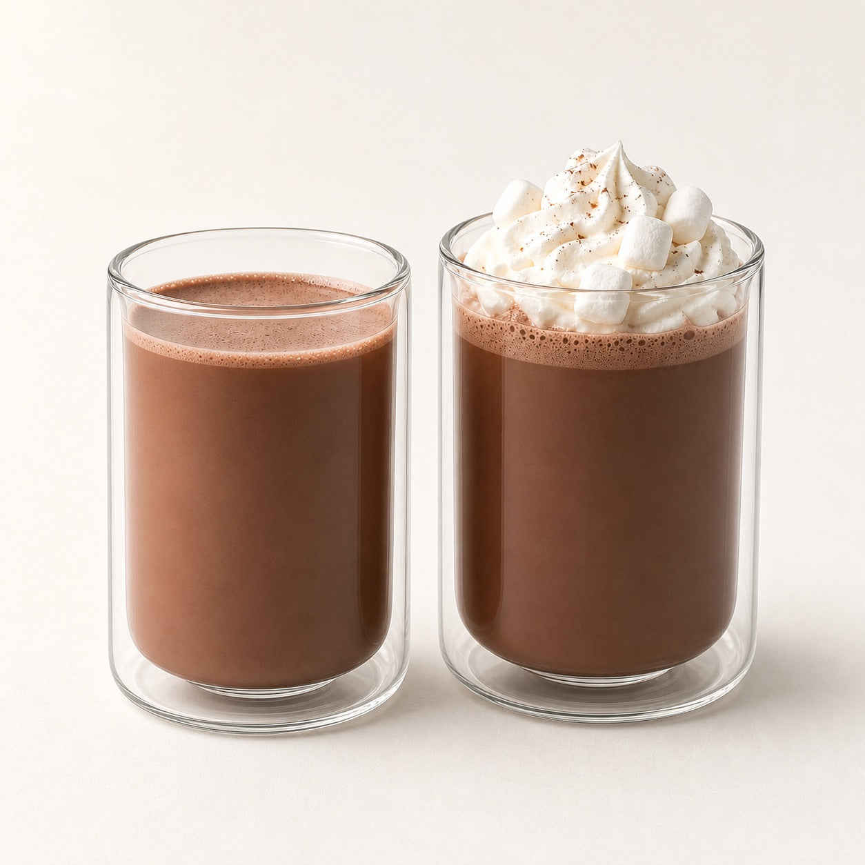 Double Wall Hot Chocolate Glass Cups - Set of 2 or 4